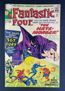 Fantastic Four (1961) #21 FN (6.0) 1st Hate Monger Jack Kirby