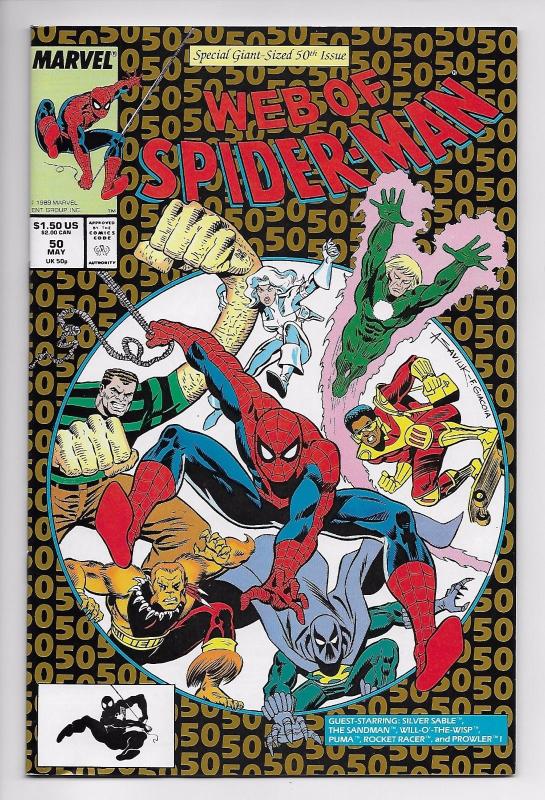 Web of Spider-Man #50 - 1st Appearance of Outlaws (Marvel, 1989) - NM