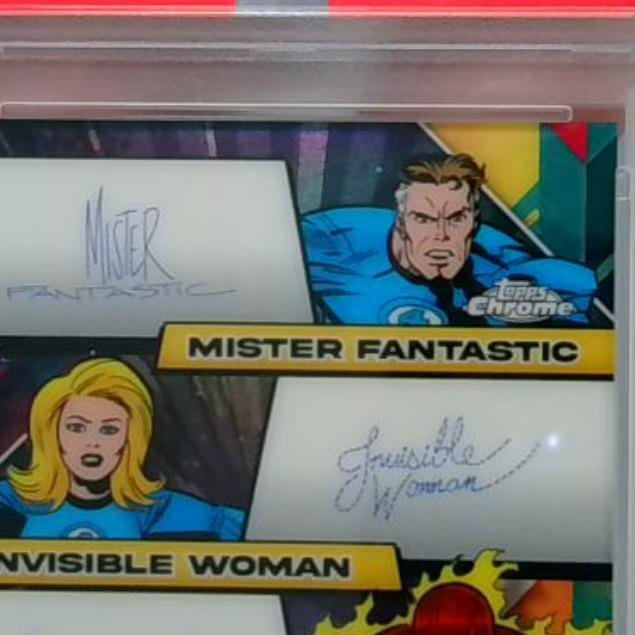 2025 Topps Chrome Marvel FANTASTIC FOUR Quad Autograph /8 (PSA 8)