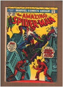 Amazing Spider-man #136 Marvel 1974 MVS Intact 1st Harry Osborn Green Goblin GD+
