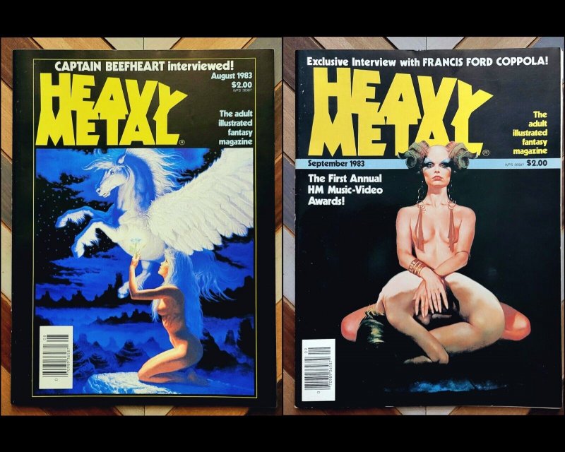 HEAVY METAL Vol.7 #5, 6 (1983) Sharp Set Of 2 FANTASY ART Legendary Creators