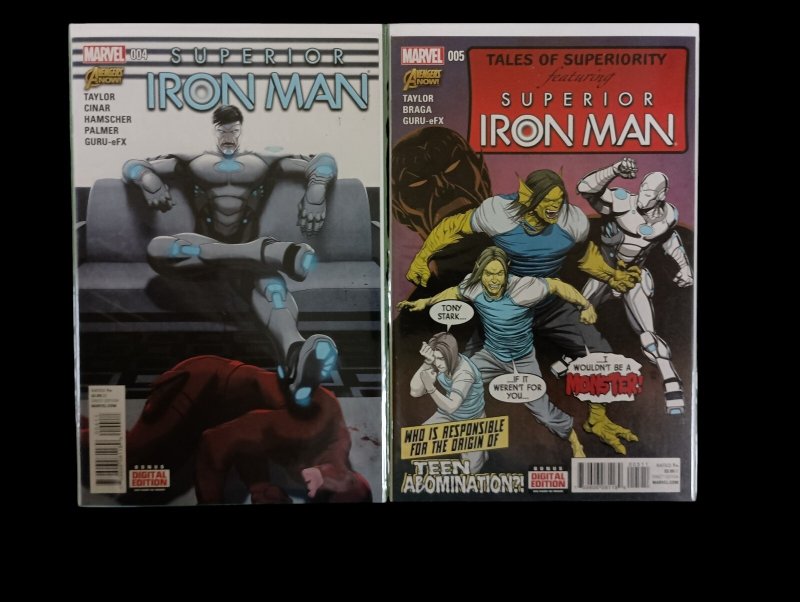 Superior Iron Man #1-9 Run Lot Marvel Comics 2015 VF
