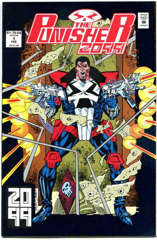 PUNISHER 2099 #1, NM+, 1993, Jimmy Palmiotti, Blue Foil, more Marvel in store