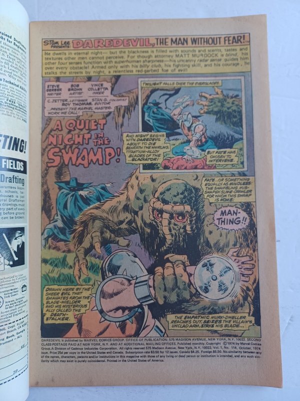 Daredevil #107 - Black Widow - Man-Thing - 1st full Deathstalker - 1974 - (-VF)