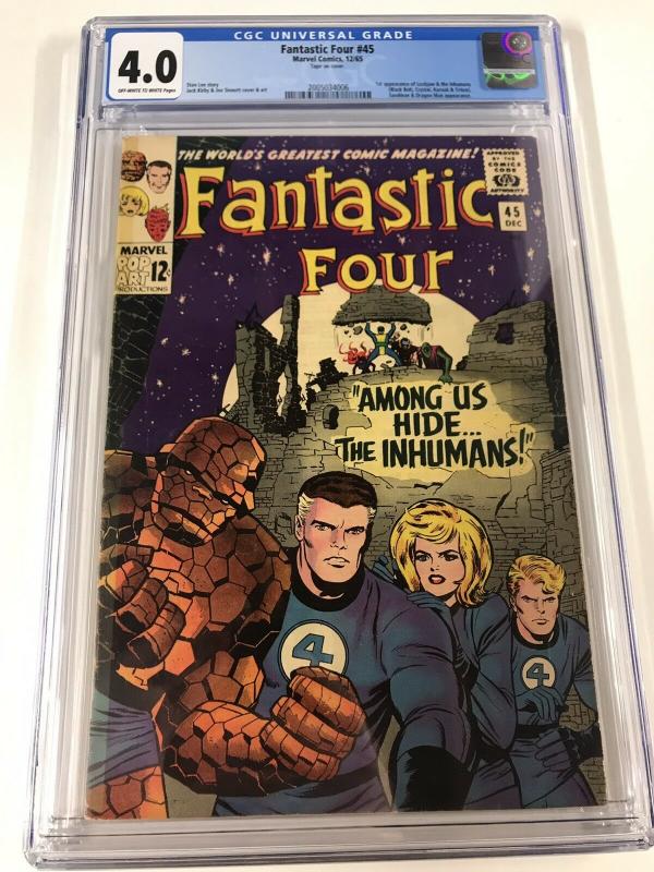 Fantastic Four 45 Cgc 4.0 Ow/w Pages Marvel Silver Age 1st Inhumans