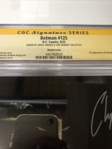 Batman (2022) # 125 (CGC 9.8) Signed Chip Zdarsky * Jorge Jimenez * Sketch Cover