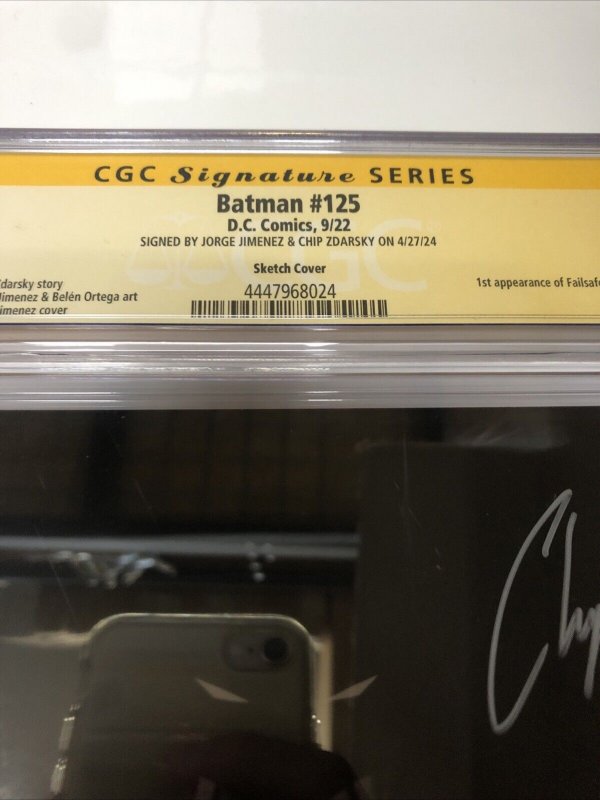 Batman (2022) # 125 (CGC 9.8) Signed Chip Zdarsky * Jorge Jimenez * Sketch Cover