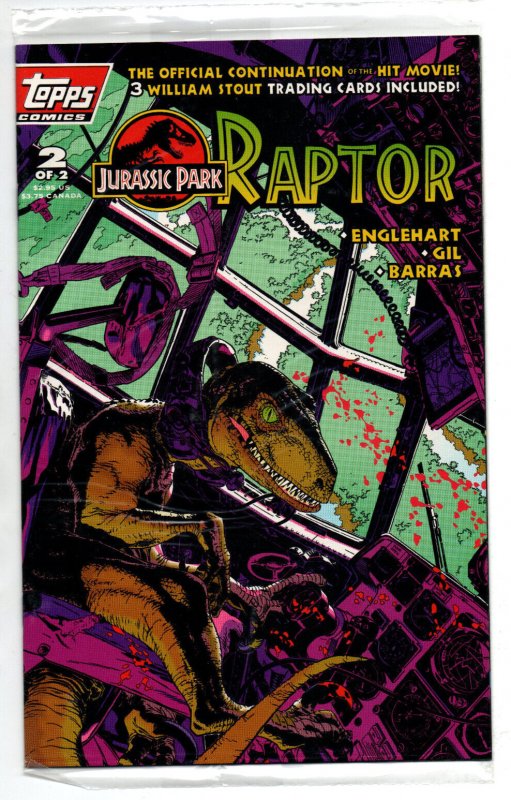 Jurassic Park: Raptor #1 & 2 SEALED Polybag Set w/ Cards - Tops - 1993 - NM