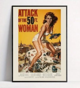 ATTACK OF 50 FOOT WOMAN Vintage Style Canvas Movie Poster 12×16 NEW / No Frame