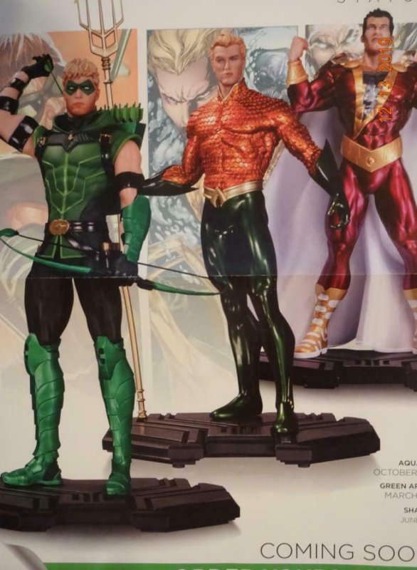 ICONS STATUES  Promo Poster, 11 x 17, 2014, DC,  AQUAMAN,  SHAZAM Unused 351