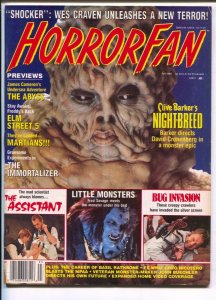 Horror Fan #3 1989-Basil Rathbone-Nightmare On Elm Street 5-The Abyss-FN 