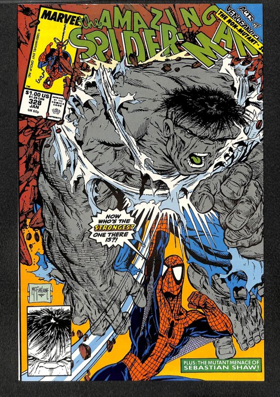 Amazing Spider-Man #328 VF/NM 9.0 vs Hulk! Todd McFarlane Art!