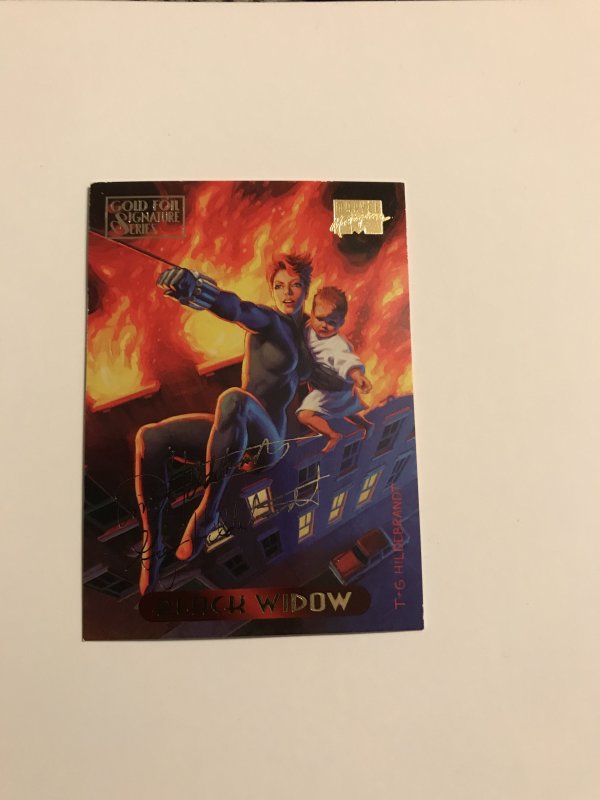 BLACK WIDOW #9 card : 1994 Marvel Masterpieces, NM; GOLD SIGNATURE Hilderbrandt