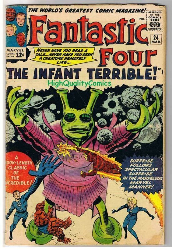 FANTASTIC FOUR #24, GD+, Infant Terrible, Jack Kirby, 1961, Silver age