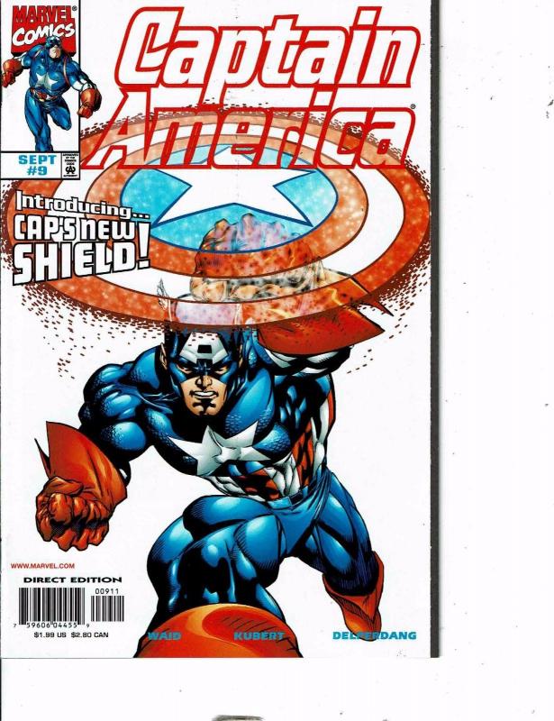 Lot Of 7 Captain America Marvel Comic Book #7 8 9 10 13 14 15 AB5