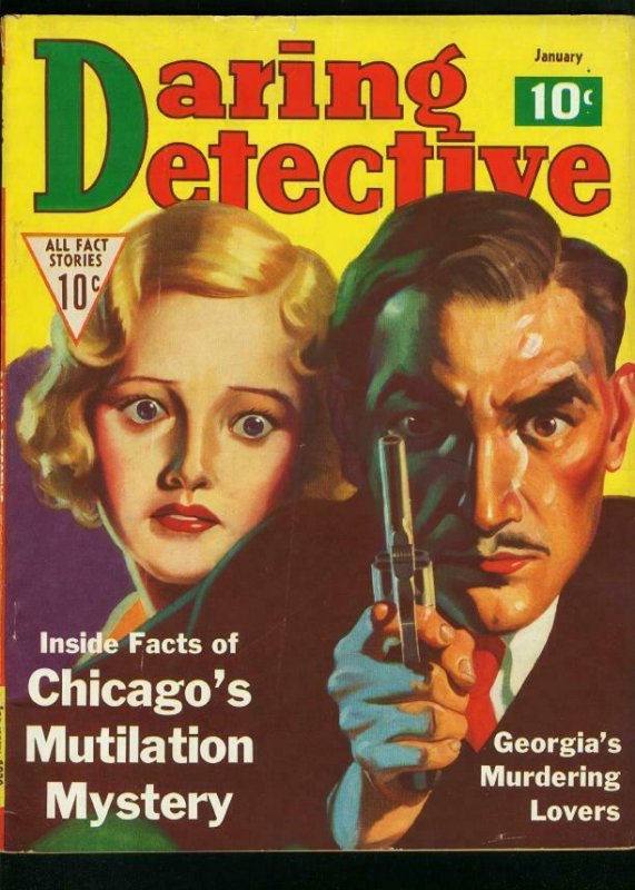 DARING DETECTIVE JAN 1936-CHICAGO MUTILATION-MURDER-TRUE CRIME VG