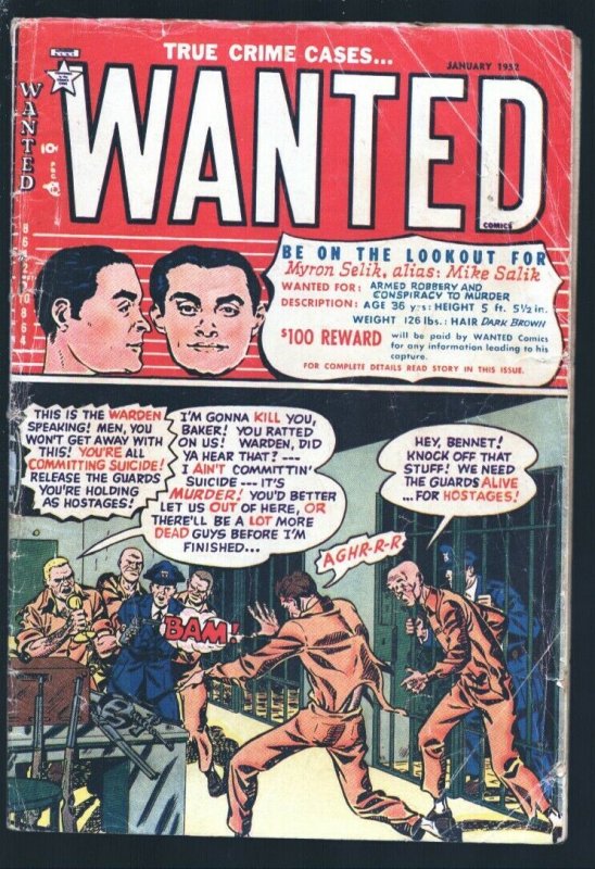 Wanted 44 1952 Prison Break Cover Story Bootleggers Al Capone Violence Pre Comic Books Modern Age Hipcomic