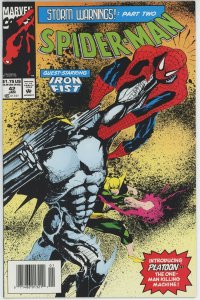 Spider-Man #42 (1990) - 8.5 VF+ *Storm Warnings* Newsstand