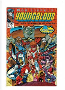 Youngblood #1 VF/NM 9.0 Image Comics Rob Liefeld with Trading Cards 1992 