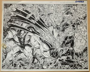 Spider-Man: Maximum Clonage Omega #1 Cover Production Art STAT Marvel Comics 