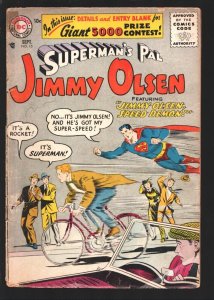 Superman's Pal Jimmy Olsen #15 1956-DC-Bicycle cover-Superman & Lois lane-G