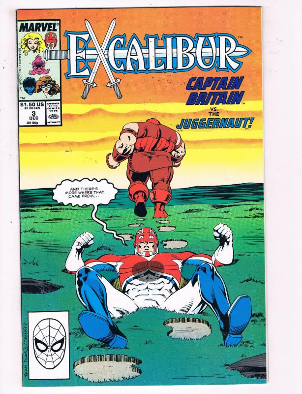 Excalibur #3 VF Marvel Comics Comic Book X-Men Captain Britain Dec 1988 DE23