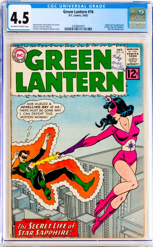 Green Lantern #16 CGC Graded 4.5 Origin and 1st appearance of Silver Age Star...