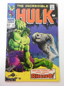 The Incredible Hulk #104 (1968) VG Condition moisture stain, rust on staples