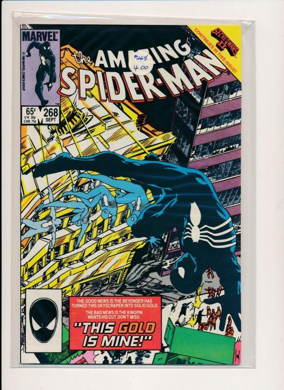 The AMAZING SPIDER-MAN #268 Black Suit Spidey Marvel Comics ~ F/VF1985 (HX633)