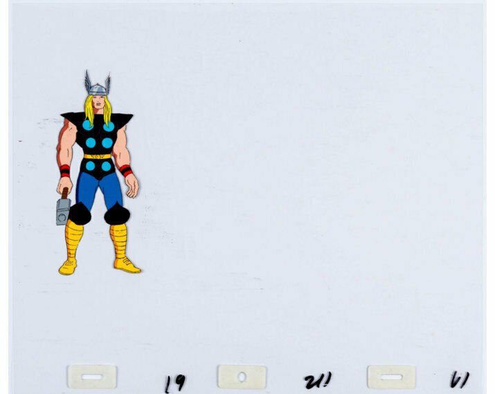 The Fantastic Four Thor Production Cel Group of 2 (Marvel Films, 1995)