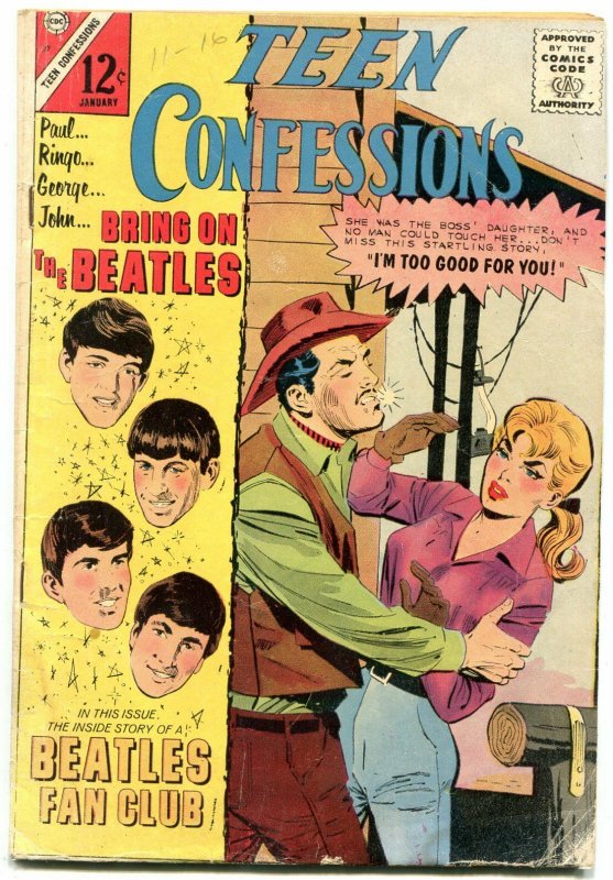 Teen Confessions #37 1965- Charlton Romance- Beatles cover G-