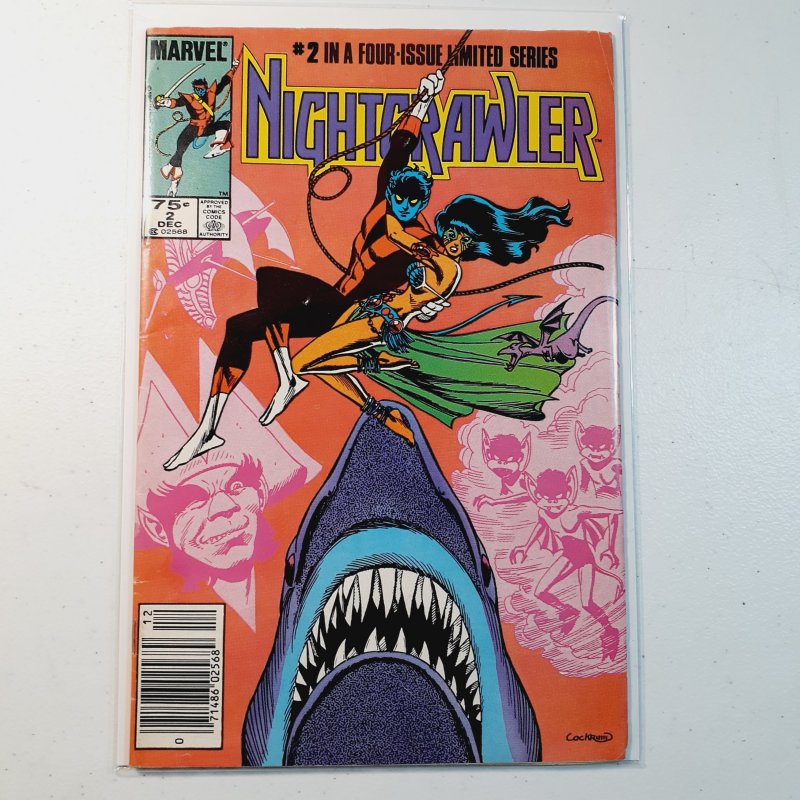 Nightcrawler #2 Newsstand Edition (1985) Jaws Homage Cover