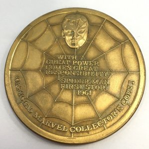 NICE!! 1973 Marvel Spider-Man Collector's Coin Bronze Medallion    *