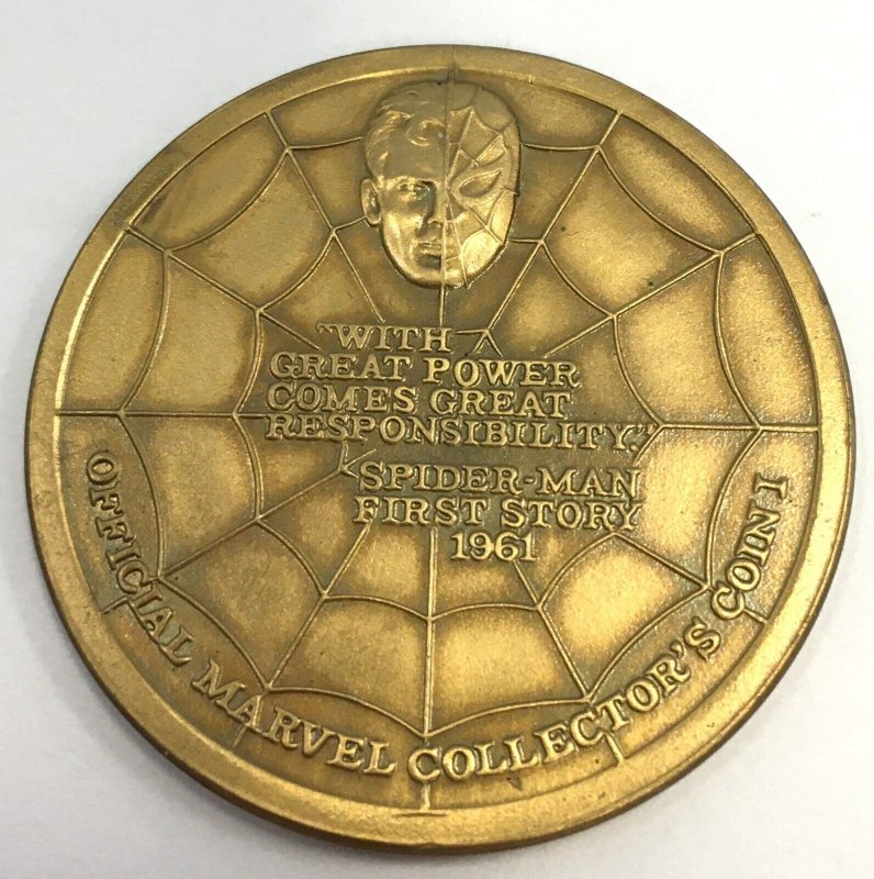 NICE!! 1973 Marvel Spider-Man Collector's Coin Bronze Medallion    *
