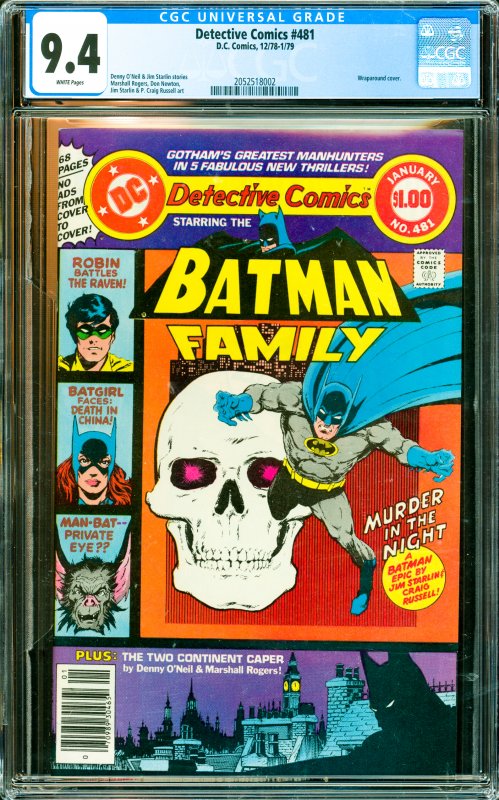 Detective Comics #481 CGC Graded 9.4 Wraparound cover.