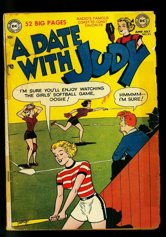 Date with Judy #23 1951- Spicy baseball cover- DC  Humor- G