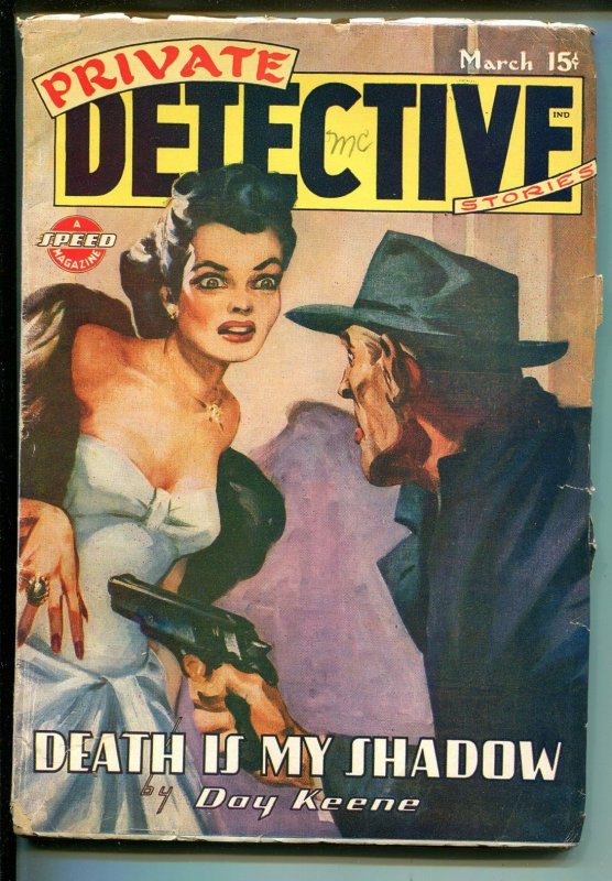 Private Detective Stories 3/1946-saucy woman-Day Keene-crime-pulp-FN-