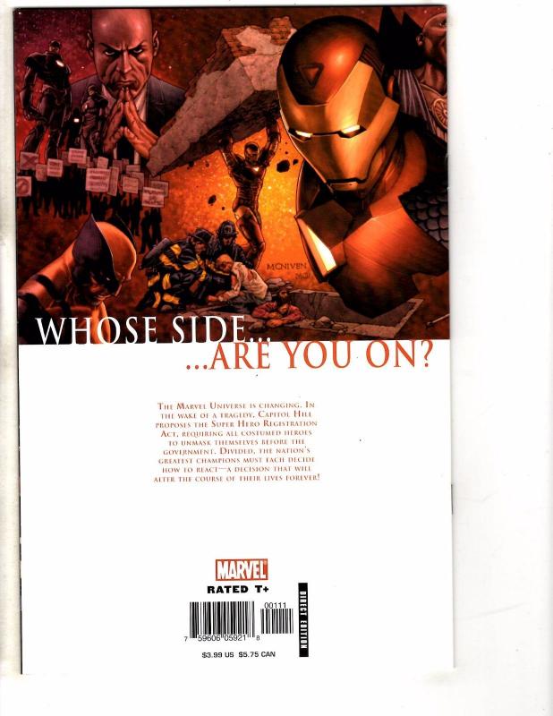 Civil War # 1 NM Marvel Comic Book 1st Print Avengers Iron Man Hulk Thor J234 