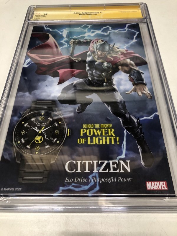 AXE Judgment Day (2022) # 1 (CGC SS 9.8) Signed Mark Brooks • Avengers x-Men