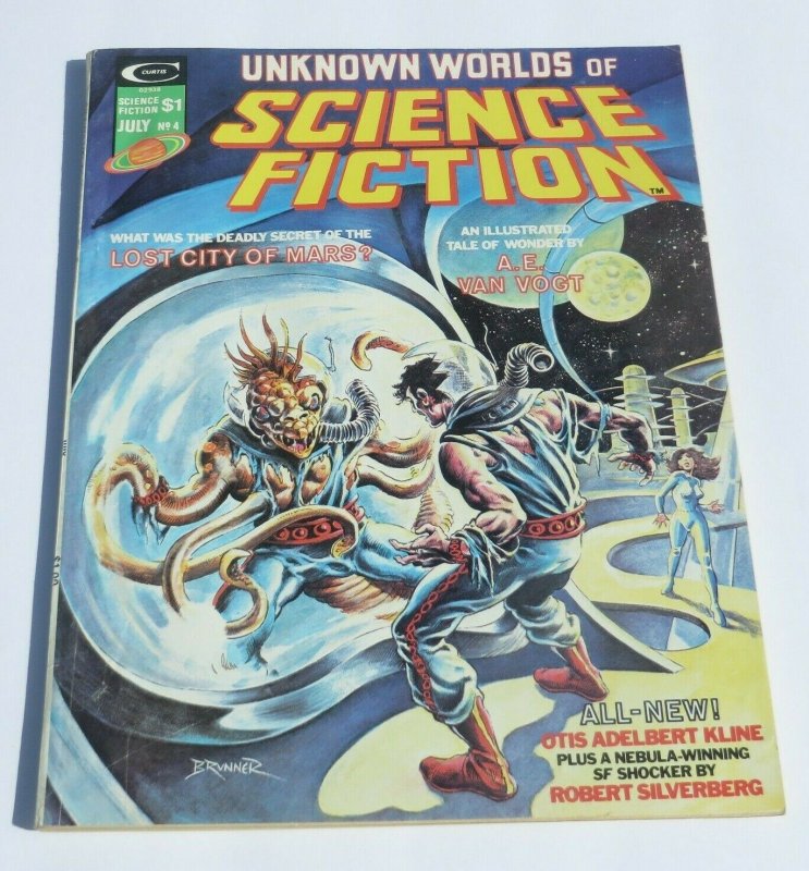 Unknown Worlds of Science Fiction #4 VG+ 1975 Magazine Lost City of Mars Weird