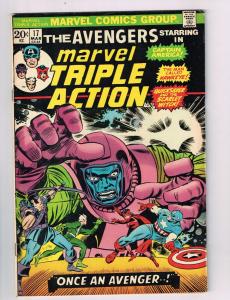 Marvel Triple Action #17 VG/FN Marvel Comics Comic Book Avengers Mar 1974 DE42