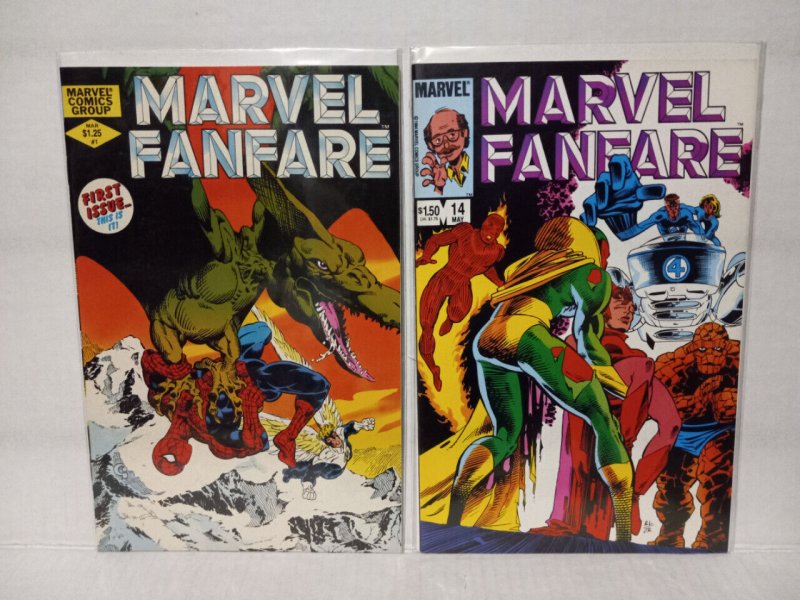 MARVEL FANFARE #1 + #14 - EARLY 80's - SPIDER-MAN - FREE SHIPPING