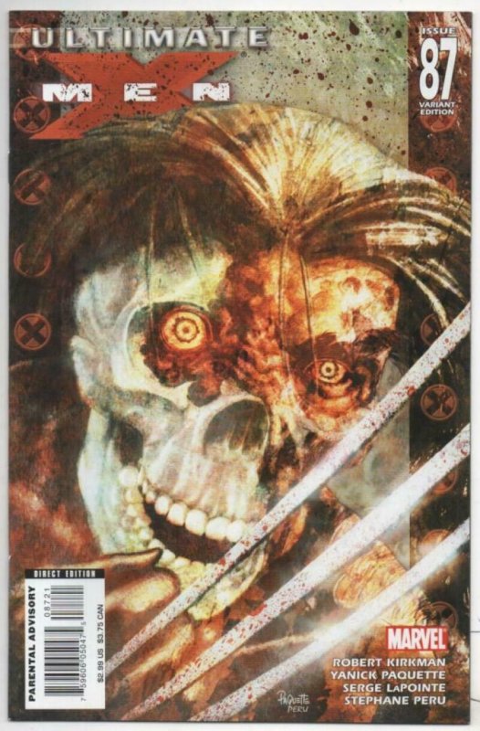 Ultimate X-MEN #87, NM, Marvel Zombies Variant, Paquette, Robert Kirkman, 2007