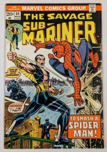 Sub-Mariner 69 VF- 7.5 1974 Featuring Spider-Man Bronze Age Marvel Just Cleaned!