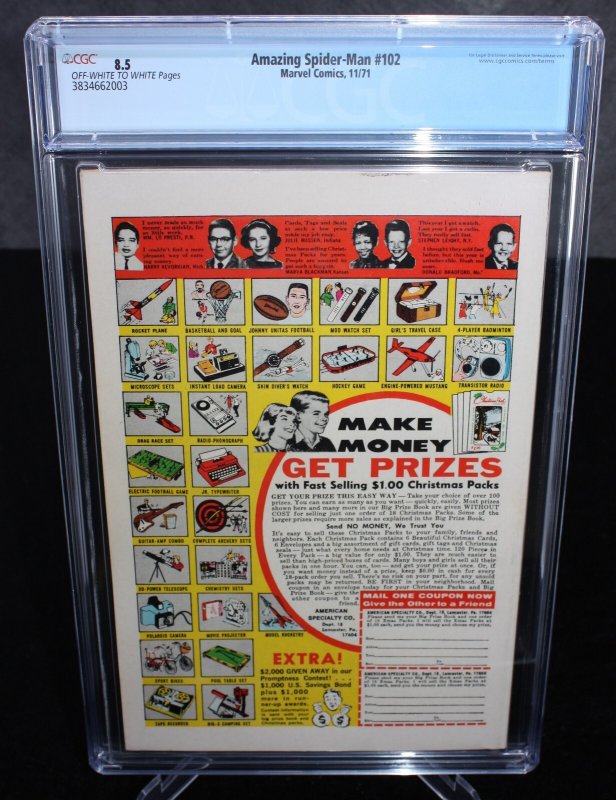 Amazing Spider-Man #102 CGC (8.5) 2nd Appearance of Morbius - 1971