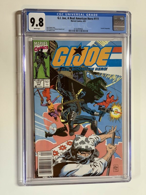 G.i. Joe A Real American Hero 111 Cgc 9.8 Marvel Wp Newsstand Edition Rare