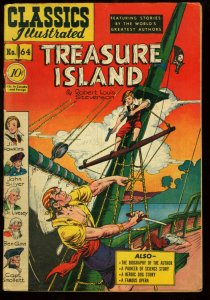 Classics Illustrated #64 HRN 62-TREASURE ISLAND - 1st edition FN-