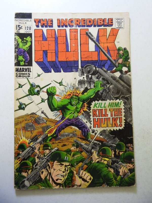 The Incredible Hulk #120 (1969) GD/VG Condition cf detached at 1 staple