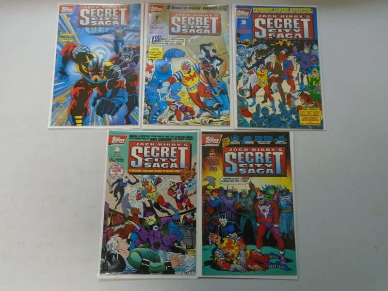 Jack Kirby's Secret City Saga set #0-4 + Trading Cards 8.0 VF (1993 Topps)