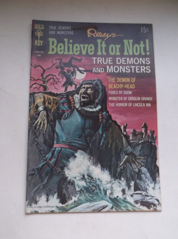 GOLD KEY: RIPLEY'S BELIEVE IT OR NOT! TRUE DEMON AND MONSTERS #14, 1969, VF+!!!